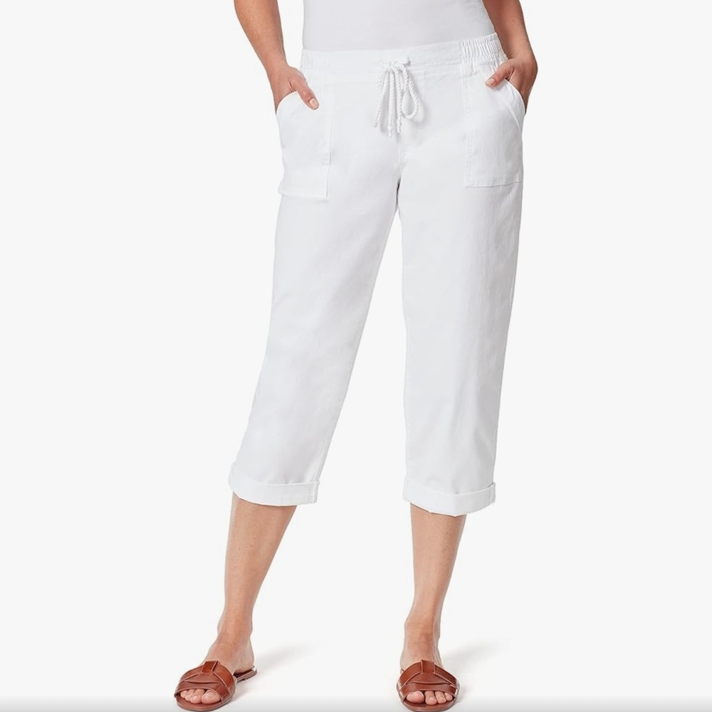 Bandolino Women's White High Rise Straight Leg Capris, Size 18 - NWOT